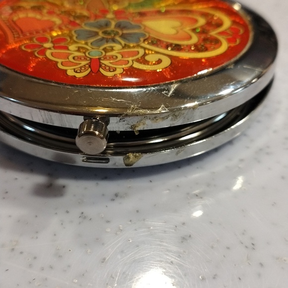 Vintage Thailand Double Mirror Compact Handheld Vanity Lucky Elephant/Floral ❤️ - Picture 8 of 8